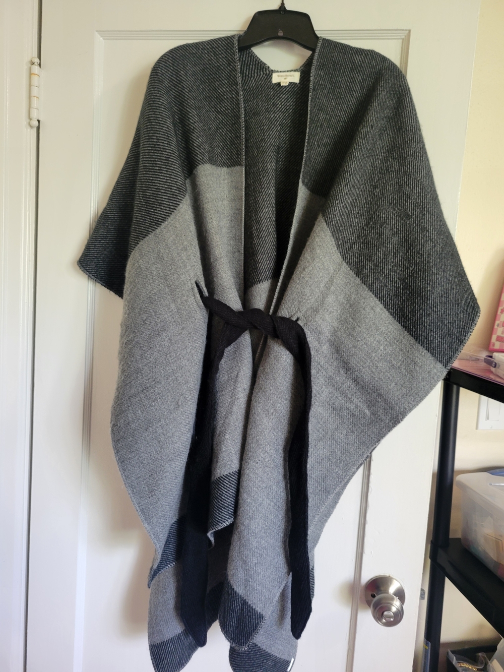 World Market Black and Grey Mixed Print Wrap One size